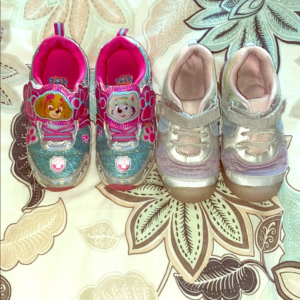 Paw patrol and silver and purple Light up shoes